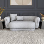 LUNARA PETITE LUXURY BOUCLE LOVERSEAT- WOODEN MANGO