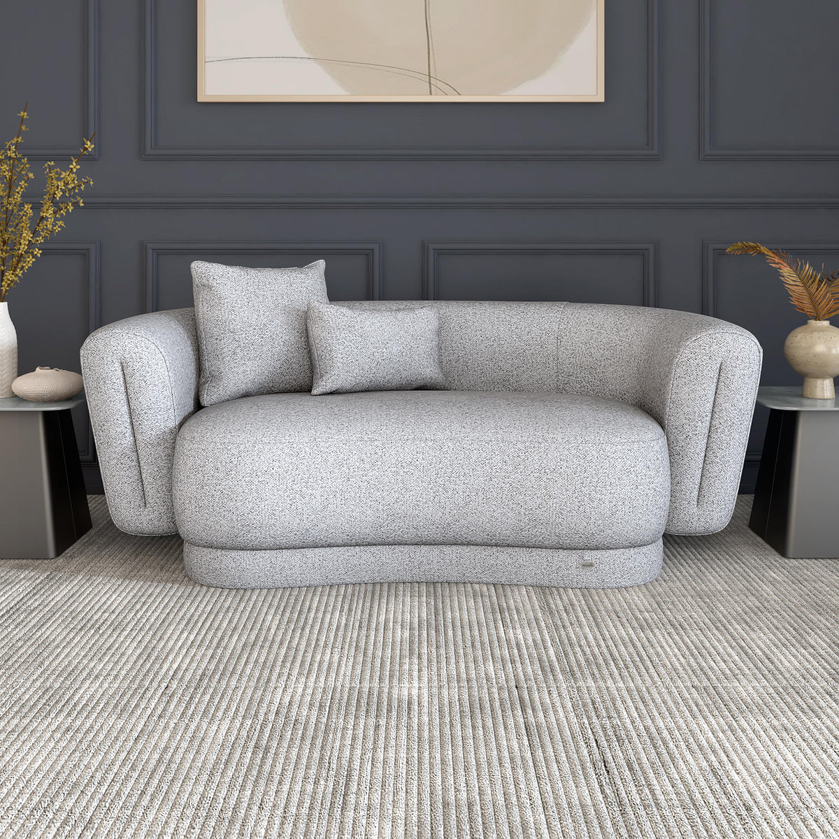 LUNARA PETITE LUXURY BOUCLE LOVERSEAT- WOODEN MANGO