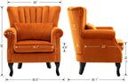 LUXURY ORANAGE VELVET WING CHAIR