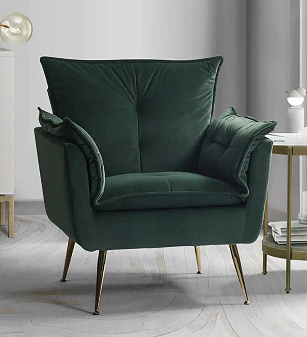 MODERN PLUSH VELVET ACCENT CHAIR