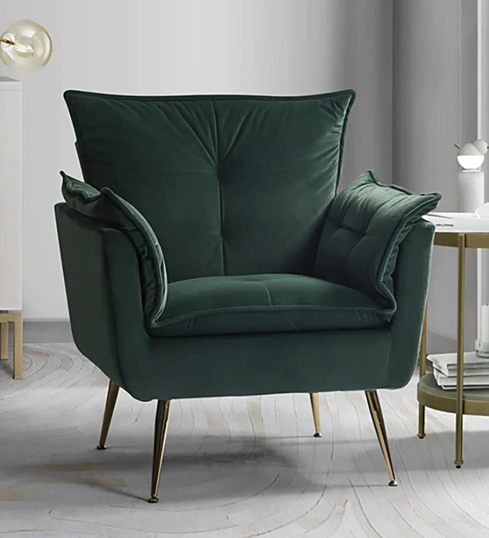 MODERN PLUSH VELVET ACCENT CHAIR