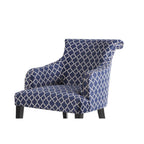 MOROCCAN BLUE UPHOLSTERED LOUNGE CHAIR