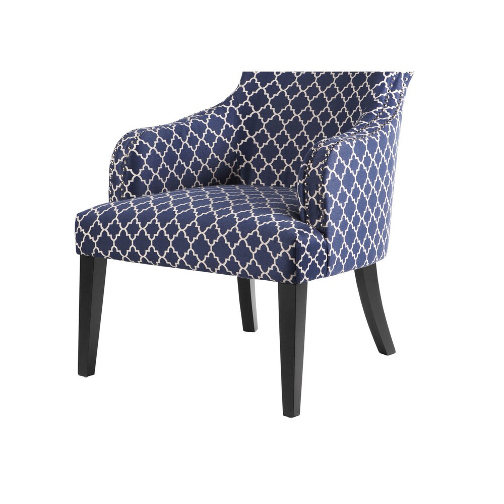 MOROCCAN BLUE UPHOLSTERED LOUNGE CHAIR