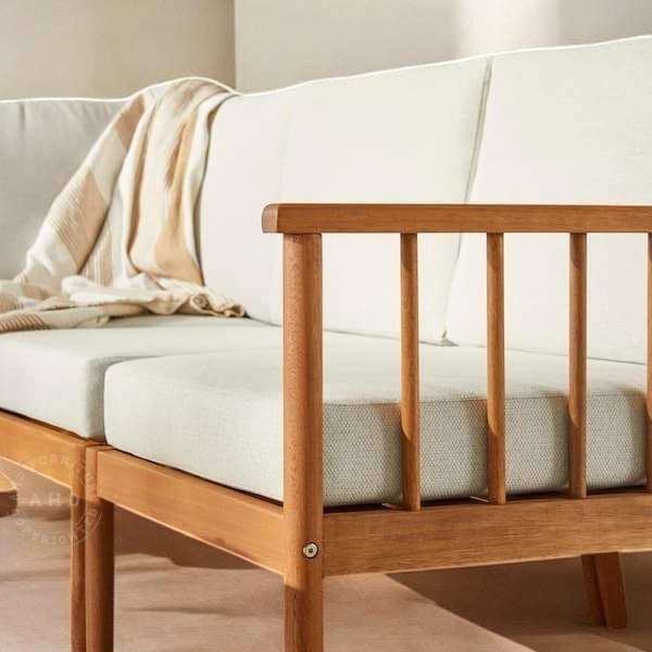 NORDIC HAVEN WOODEN FRAME SOFA SET