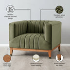 OLIVE LUXE CHANNEL TUFTED ACCENT CHAIR