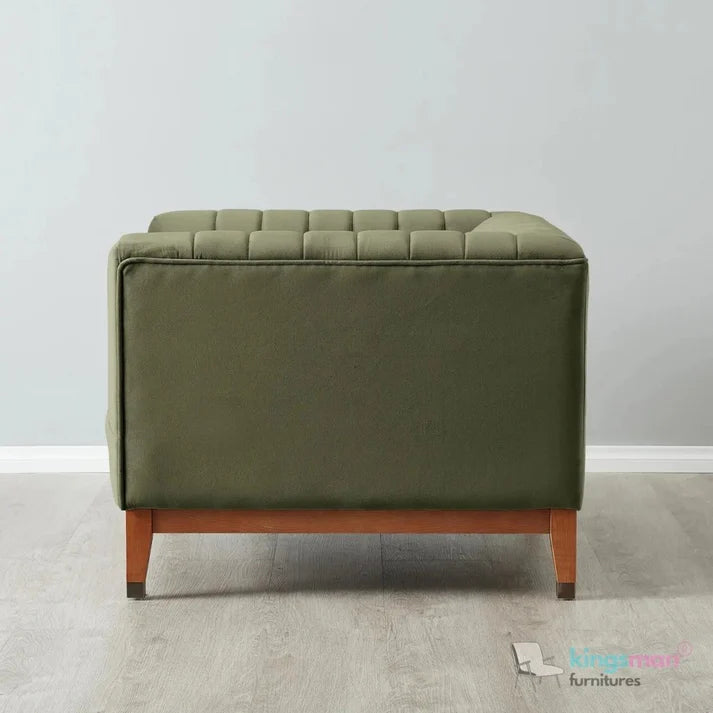 OLIVE LUXE CHANNEL TUFTED ACCENT CHAIR