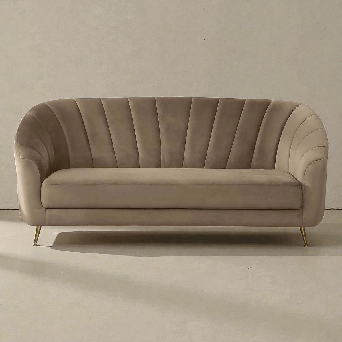 OPAL MODERN UPHOLSTERED SOFA WITH METAL LEGS