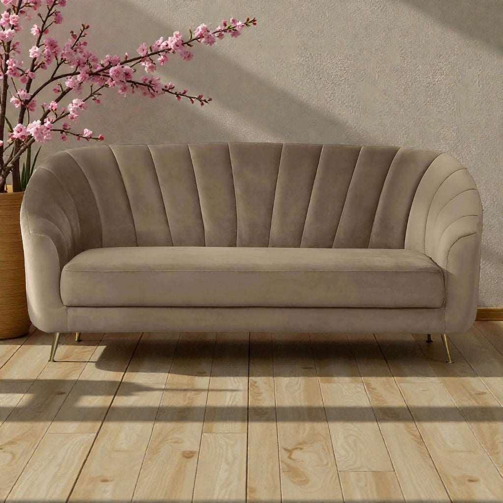 OPAL MODERN UPHOLSTERED SOFA WITH METAL LEGS
