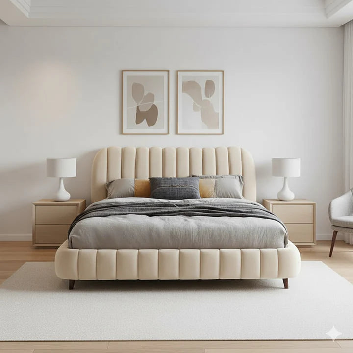 OSLO CURVE LUXURY UPHOLSTERED BED