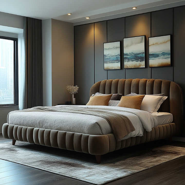 OSLO CURVE LUXURY UPHOLSTERED BED