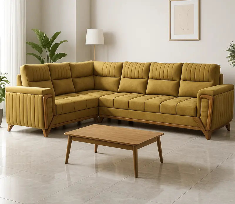 REGAL MUSTARD COMFORT L-SHAPE SOFA