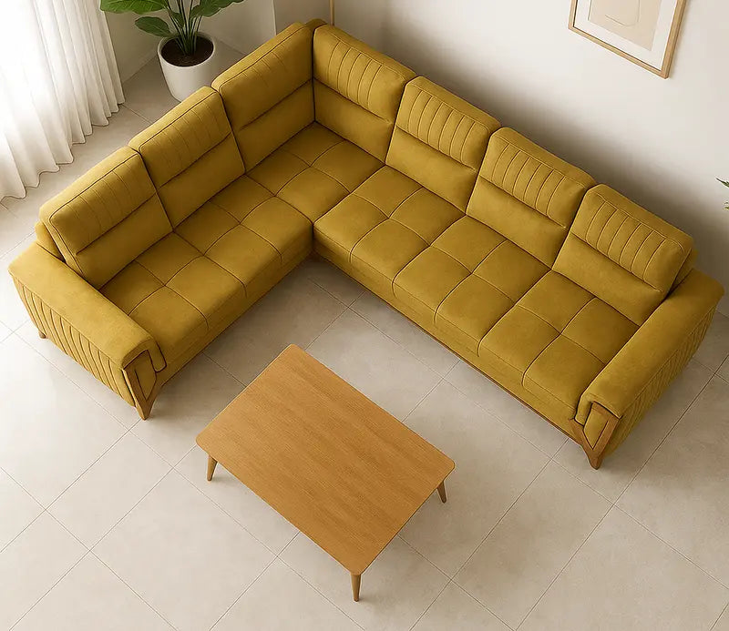 REGAL MUSTARD COMFORT L-SHAPE SOFA