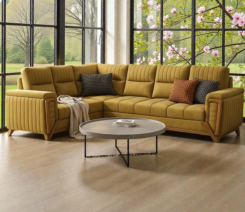 REGAL MUSTARD COMFORT L-SHAPE SOFA