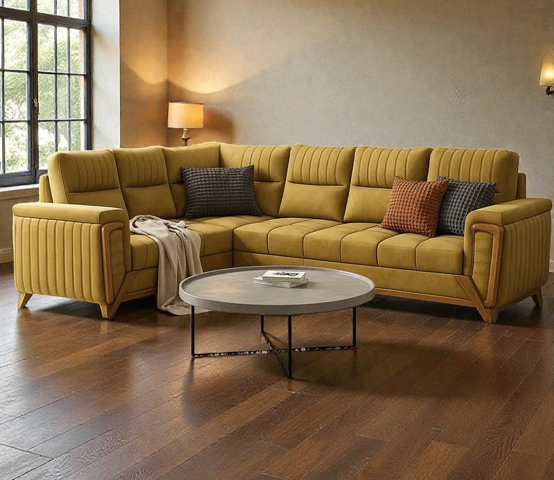 REGAL MUSTARD COMFORT L-SHAPE SOFA
