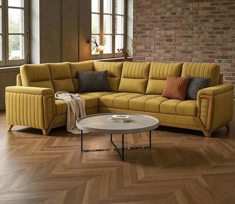 REGAL MUSTARD COMFORT L-SHAPE SOFA