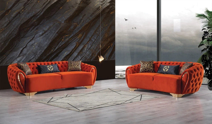 REGALIA TUFTED VELVET SOFA 3 SEATER