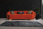 REGALIA TUFTED VELVET SOFA 3 SEATER