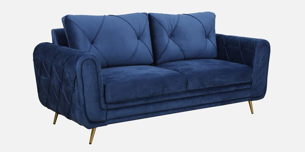 ROYAL AZURE TUFTED VELVET 3-SEATER SOFA