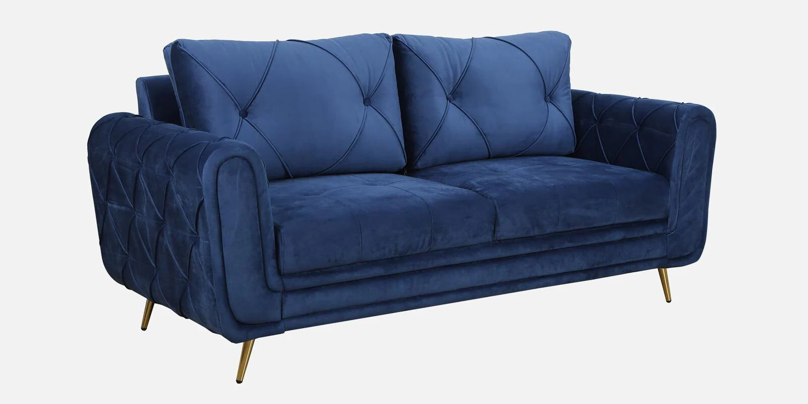 ROYAL AZURE TUFTED VELVET 3-SEATER SOFA