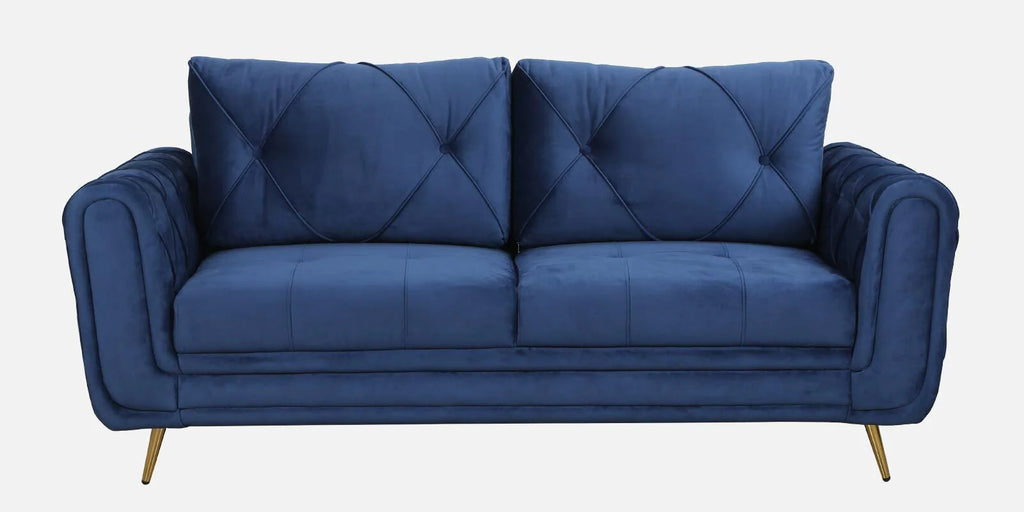 ROYAL AZURE TUFTED VELVET 3-SEATER SOFA