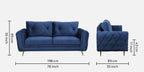 ROYAL AZURE TUFTED VELVET 3-SEATER SOFA