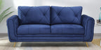 ROYAL AZURE TUFTED VELVET 3-SEATER SOFA