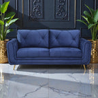 ROYAL AZURE TUFTED VELVET 3-SEATER SOFA