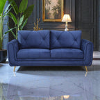 ROYAL AZURE TUFTED VELVET 3-SEATER SOFA