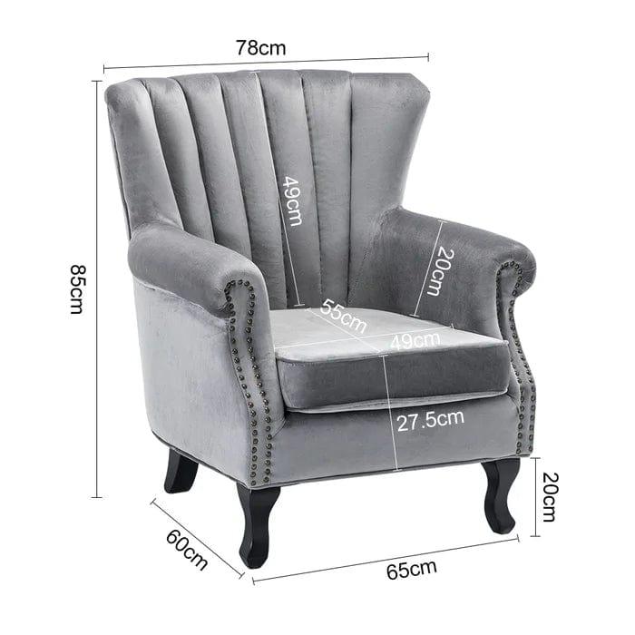 ROYAL COMFORT VELVET WING CHAIR