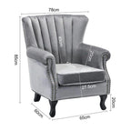 ROYAL COMFORT VELVET WING CHAIR