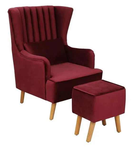CRIMSON COMFORT WING CHAIR SET