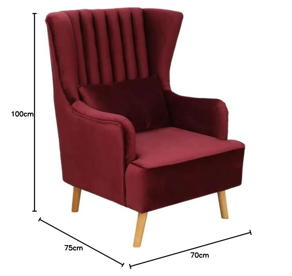 CRIMSON COMFORT WING CHAIR SET
