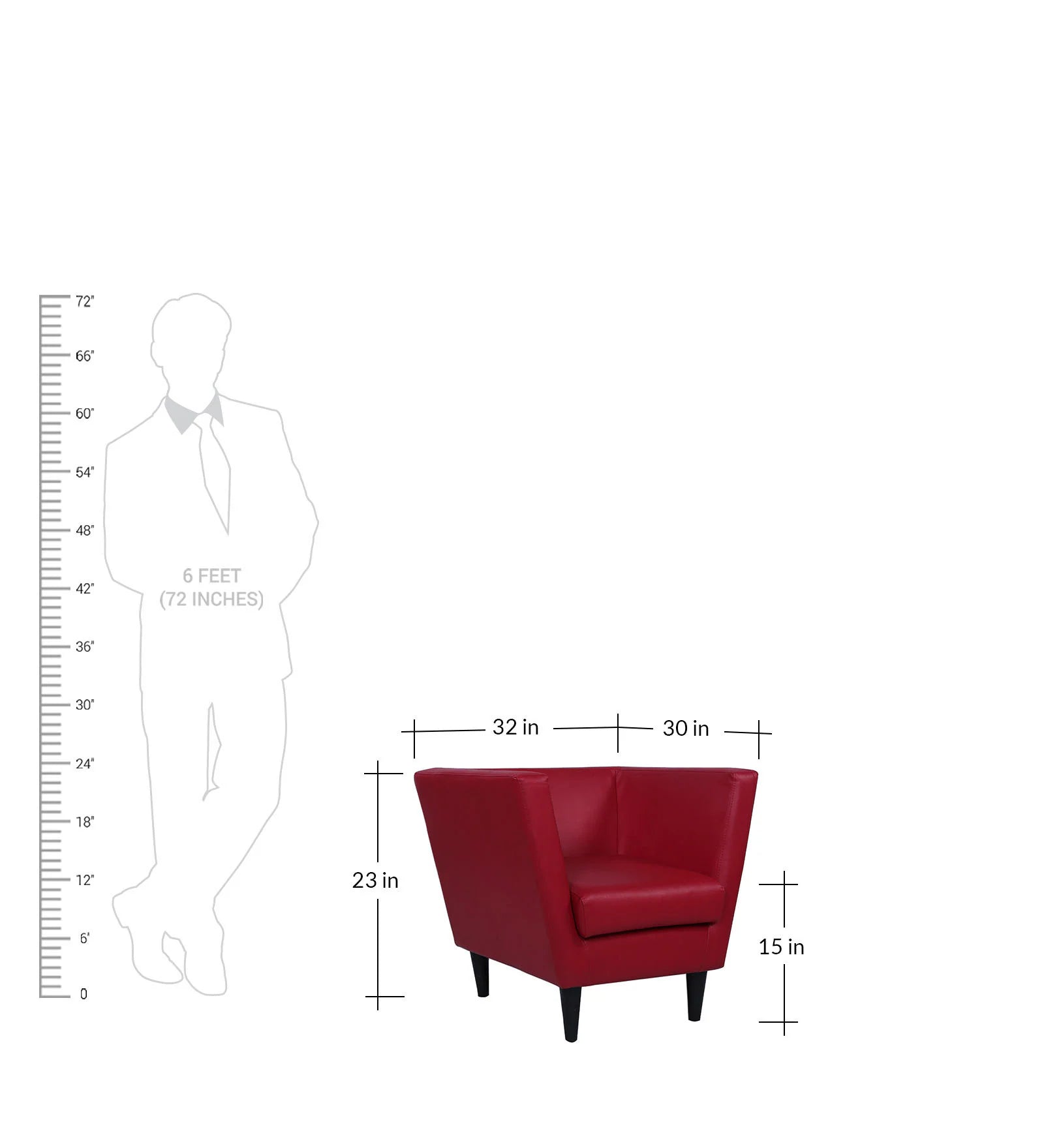 SCARLET MODERN ACCENT CLUB CHAIR