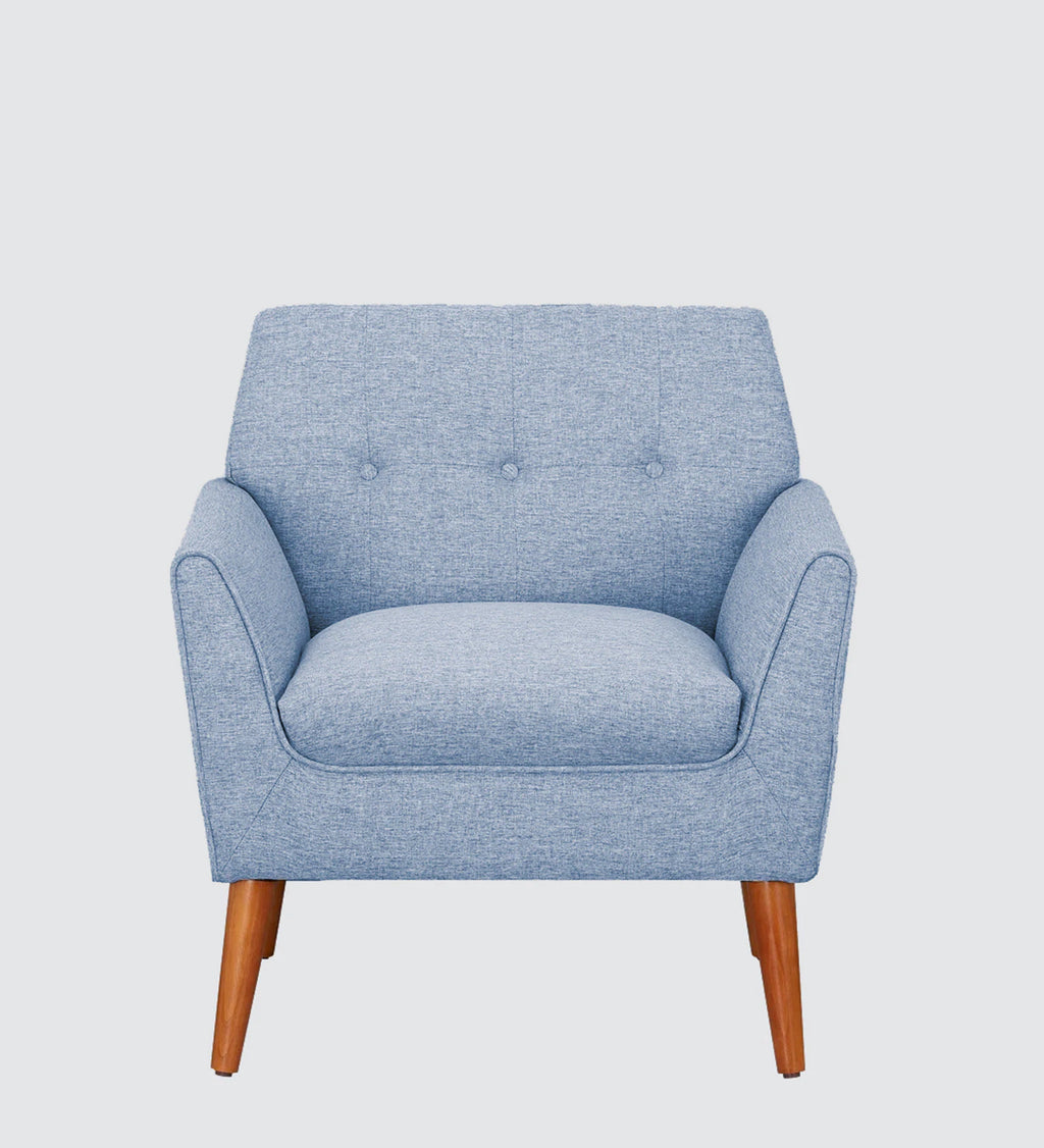 SKYLINE FABRIC ACCENT ARMCHAIR WITH WOODEN LEGS