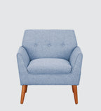 SKYLINE FABRIC ACCENT ARMCHAIR WITH WOODEN LEGS