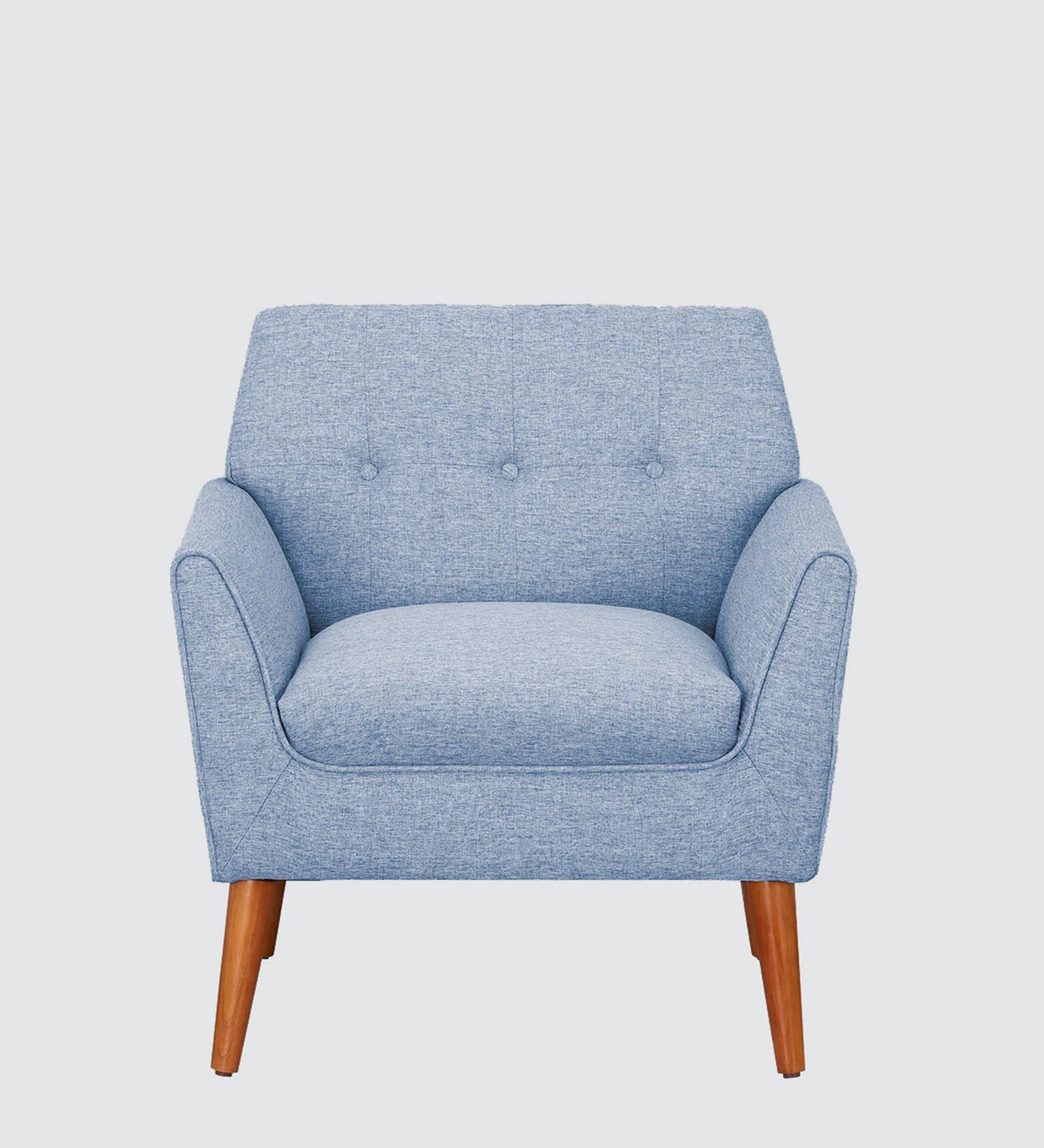 SKYLINE FABRIC ACCENT ARMCHAIR WITH WOODEN LEGS