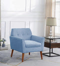 SKYLINE FABRIC ACCENT ARMCHAIR WITH WOODEN LEGS