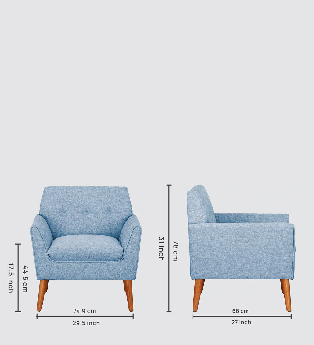 SKYLINE FABRIC ACCENT ARMCHAIR WITH WOODEN LEGS