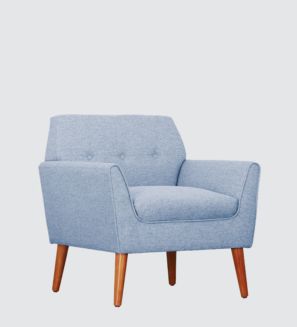 SKYLINE FABRIC ACCENT ARMCHAIR WITH WOODEN LEGS