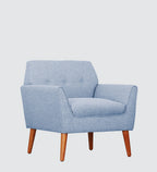 SKYLINE FABRIC ACCENT ARMCHAIR WITH WOODEN LEGS
