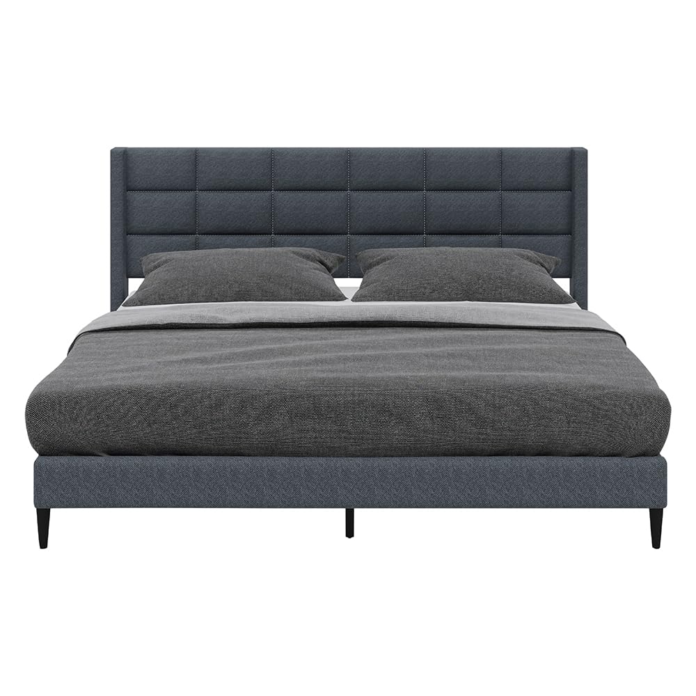 SLATE GRID UPHOLSTERED BED