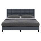 SLATE GRID UPHOLSTERED BED