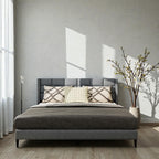 SLATE GRID UPHOLSTERED BED