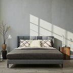 SLATE GRID UPHOLSTERED BED