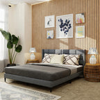 SLATE GRID UPHOLSTERED BED