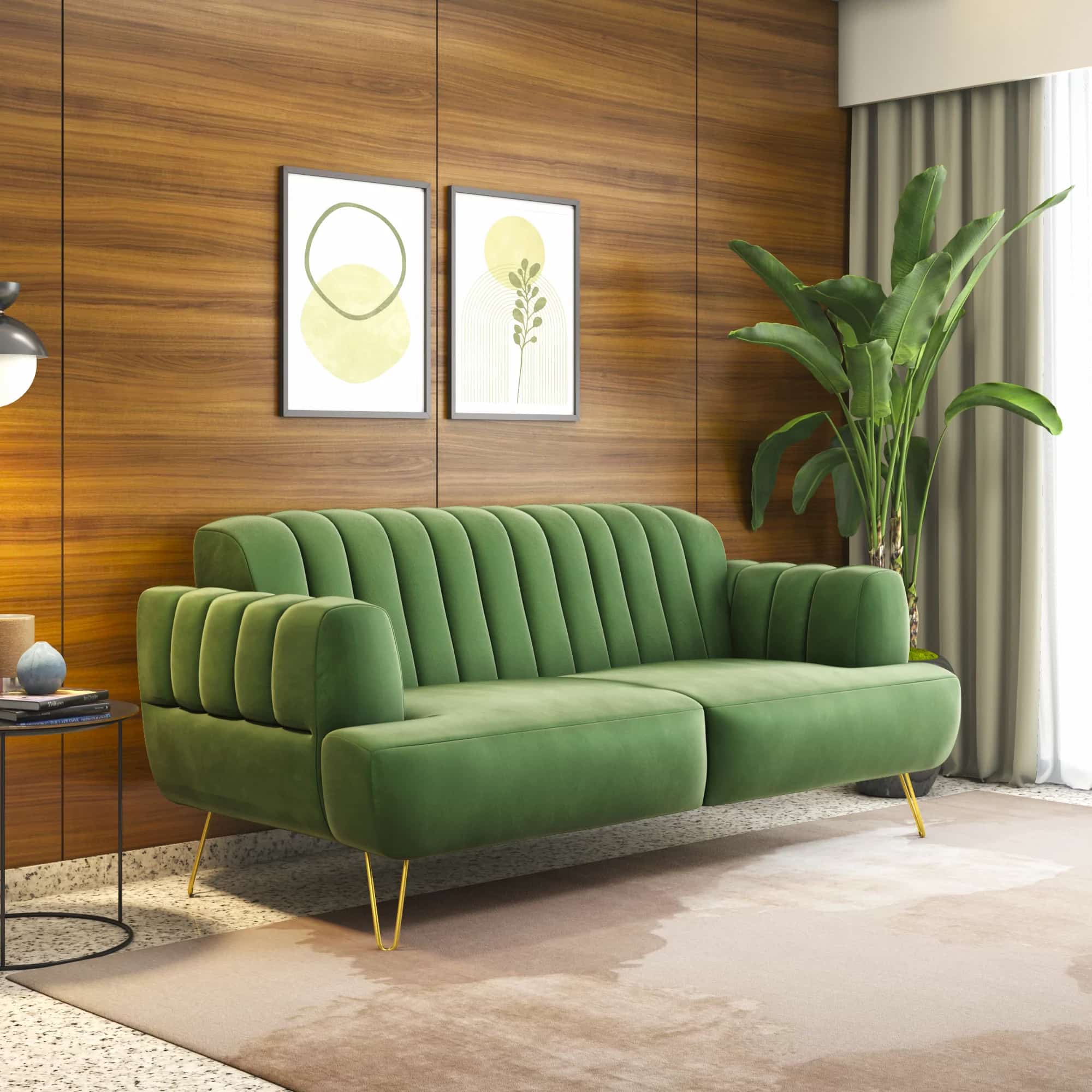 SOMERVILLE LUXE GREEN 3-SEATER SOFA