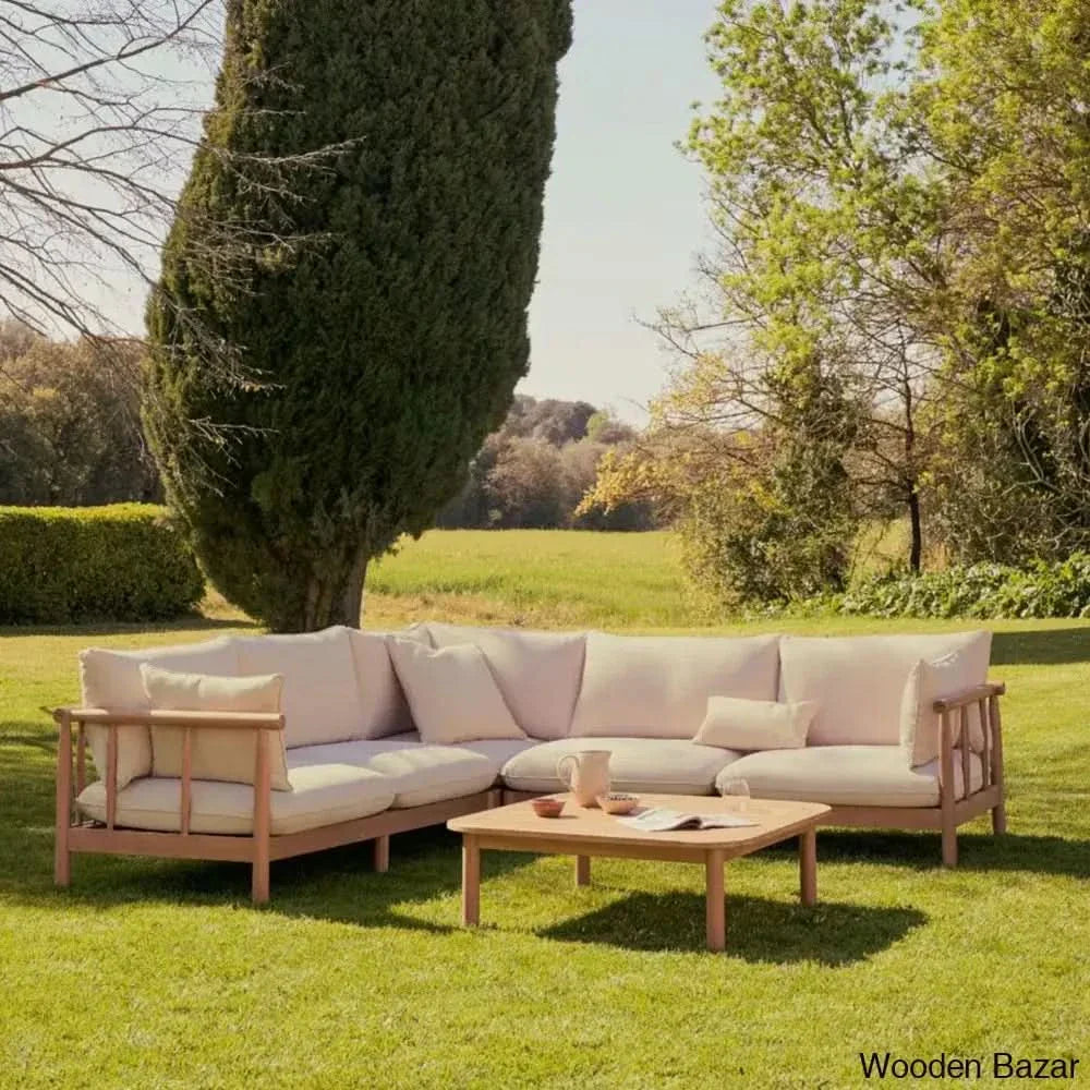 TEAKLINE UPHOLSTERED WOODEN SOFA