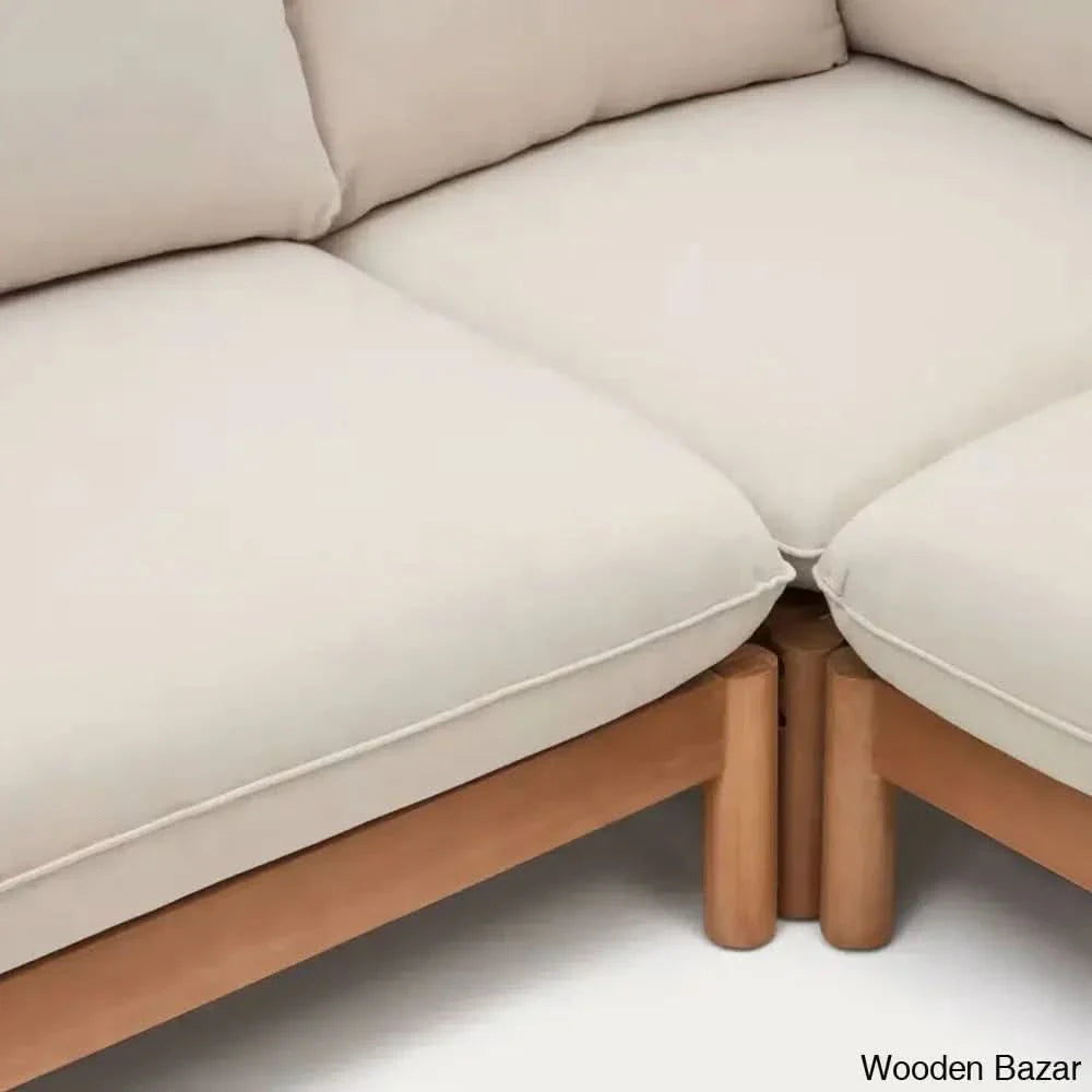 TEAKLINE UPHOLSTERED WOODEN SOFA