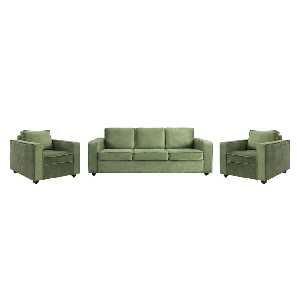 VERDE AXIS LUXURY 3-SEATER SOFA - WOODEN MANGO