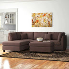 MILANO LUXE L-SHAPE SECTIONAL SOFA WITH OTTOMAN